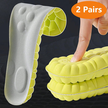 1/2/4pairs Latex Sport Insoles Soft High Elasticity Shoe Pads Orthotic Breathable Shock Absorption Cushion Arch Support Insole